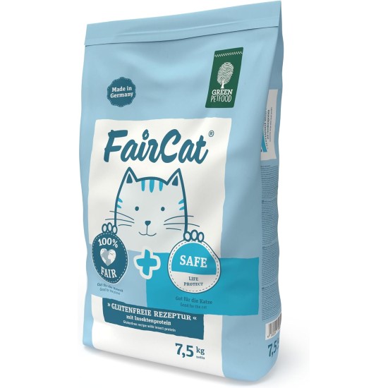 Green Petfood Faircat Safe (1 x 7.5 kg) | Adult | Premium Dry Food for Adult Cats | Chicken & Sustainable Insect Protein | Grain-Free | with Berries & Fruits | Cat Food | Pack of 1 Green Petfood Faircat Safe (1 x 7.5 kg) | Adult | Premium Dry Food for Adult Cats | Chicken & Sustainable Insect Protein | Grain-Free | with Berries & Fruits | Cat Food | Pack of 1