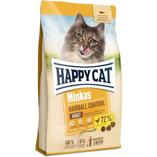 Happy Cat 70411 - Happy Cat Minkas Hairball Control Poultry - Dry Food for Adult Cats - 10 kg Content Happy Cat 70411 - Happy Cat Minkas Hairball Control Poultry - Dry Food for Adult Cats - 10 kg Content
