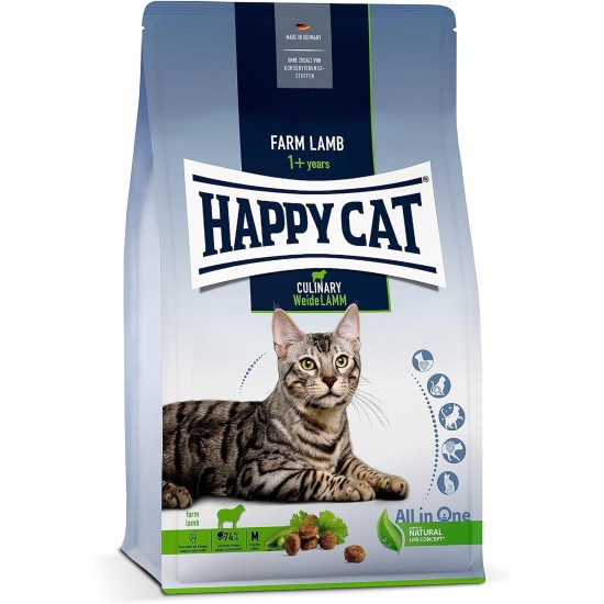 Happy Cat 70548 Culinary Adult Willow Lamb Dry Cat Food for Adult Cats and Hangovers, 1.3 kg Content Happy Cat 70548 Culinary Adult Willow Lamb Dry Cat Food for Adult Cats and Hangovers, 1.3 kg Content