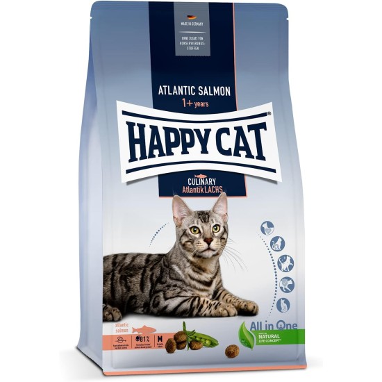 Happy Cat 70552 Culinary Adult Atlantik Salmon Dry Cat Food for Adult Cats and Hangovers 300 g Content Happy Cat 70552 Culinary Adult Atlantik Salmon Dry Cat Food for Adult Cats and Hangovers 300 g Content