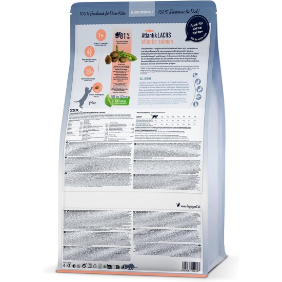 Happy Cat 70552 Culinary Adult Atlantik Salmon Dry Cat Food for Adult Cats and Hangovers 300 g Content Happy Cat 70552 Culinary Adult Atlantik Salmon Dry Cat Food for Adult Cats and Hangovers 300 g Content