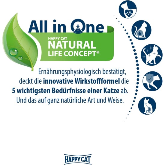 Happy Cat 70588 - Indoor Adult Atlantik Salmon - Dry Cat Food for Adult Cats and Hangovers - 1.3 kg Content Happy Cat 70588 - Indoor Adult Atlantik Salmon - Dry Cat Food for Adult Cats and Hangovers - 1.3 kg Content