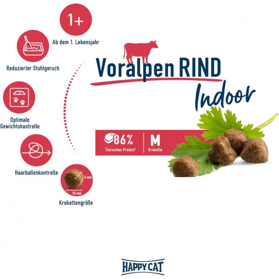 Happy Cat 70591 Indoor Adult Pre-Alps Beef Dry Cat Food for Adult Cats and Hangovers 300 g Content Happy Cat 70591 Indoor Adult Pre-Alps Beef Dry Cat Food for Adult Cats and Hangovers 300 g Content
