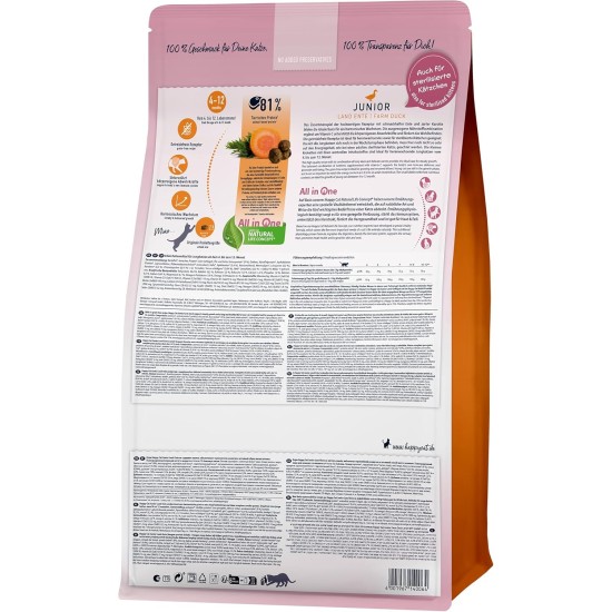 Happy Cat Young Junior Land Duck 70543 Dry Cat Food for Young Cats from 4th Month 300 g Content Happy Cat Young Junior Land Duck 70543 Dry Cat Food for Young Cats from 4th Month 300 g Content