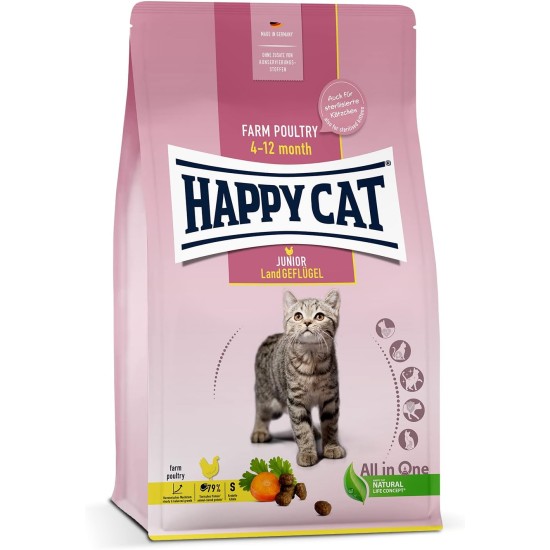 Happy Cat Young Junior Land Duck 70543 Dry Cat Food for Young Cats from 4th Month 300 g Content Happy Cat Young Junior Land Duck 70543 Dry Cat Food for Young Cats from 4th Month 300 g Content