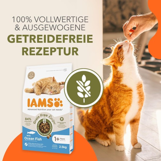 IAMS Cat Food Grain-Free with Chicken - Dry Food for Adult Cats from 1 Year Old, 2.5 kg IAMS Cat Food Grain-Free with Chicken - Dry Food for Adult Cats from 1 Year Old, 2.5 kg