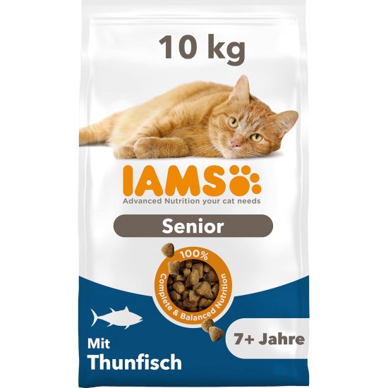 IAMS Senior Dry Cat Food with Tuna - Dry Food for Older Cats from 7 Years, 3 kg IAMS Senior Dry Cat Food with Tuna - Dry Food for Older Cats from 7 Years, 3 kg