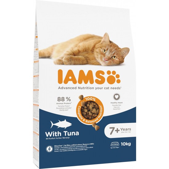 IAMS Senior Dry Cat Food with Tuna - Dry Food for Older Cats from 7 Years, 3 kg IAMS Senior Dry Cat Food with Tuna - Dry Food for Older Cats from 7 Years, 3 kg