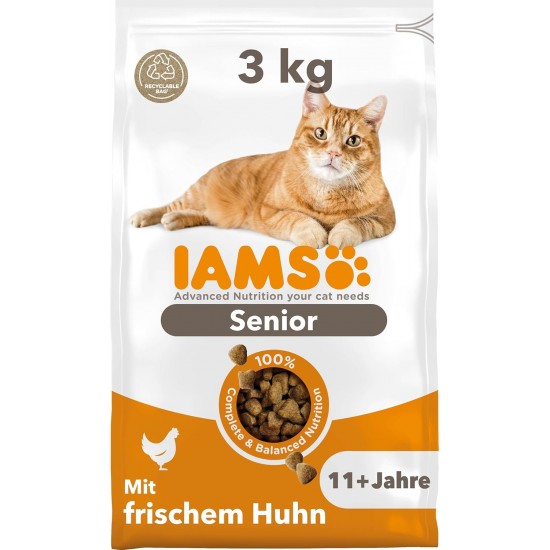 IAMS Senior Dry Cat Food with Tuna - Dry Food for Older Cats from 7 Years, 3 kg IAMS Senior Dry Cat Food with Tuna - Dry Food for Older Cats from 7 Years, 3 kg