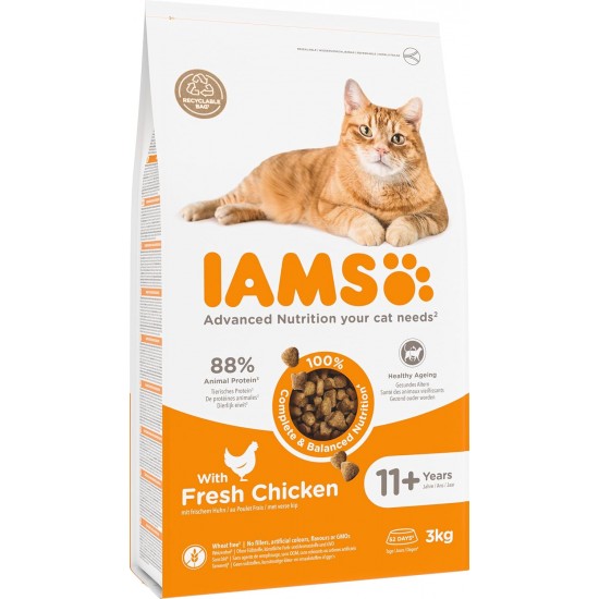 IAMS Senior Dry Cat Food with Tuna - Dry Food for Older Cats from 7 Years, 3 kg IAMS Senior Dry Cat Food with Tuna - Dry Food for Older Cats from 7 Years, 3 kg