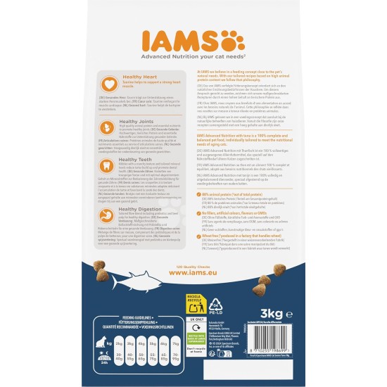 IAMS Senior Katzenfutter trocken mit Thunisch - Trockenfutter für ältere Katzen ab 7 Jahren, 3 kg IAMS Senior Katzenfutter trocken mit Thunisch - Trockenfutter für ältere Katzen ab 7 Jahren, 3 kg