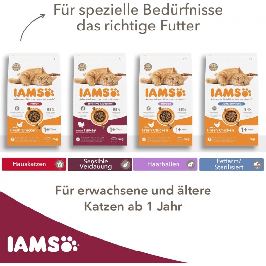 IAMS Sensitive Digestion Cat Food Dry with Turkey - Dry Food for Cats with Sensitive Stomachs from 1 Year, 10 kg IAMS Sensitive Digestion Cat Food Dry with Turkey - Dry Food for Cats with Sensitive Stomachs from 1 Year, 10 kg