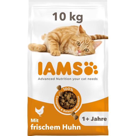 IAMS for Vitality Dry Cat Food with Chicken — Dry Food for Cats Aged 1-6 Years, 3 kg (Pack of 1) IAMS for Vitality Dry Cat Food with Chicken — Dry Food for Cats Aged 1-6 Years, 3 kg (Pack of 1)