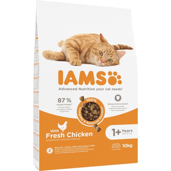 IAMS for Vitality Dry Cat Food with Chicken — Dry Food for Cats Aged 1-6 Years, 3 kg (Pack of 1) IAMS for Vitality Dry Cat Food with Chicken — Dry Food for Cats Aged 1-6 Years, 3 kg (Pack of 1)