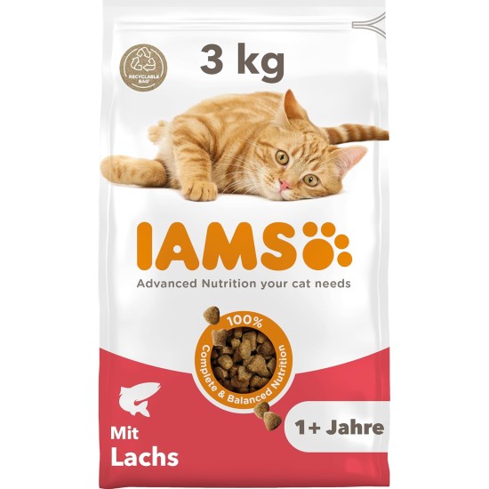 IAMS for Vitality Dry Cat Food with Chicken — Dry Food for Cats Aged 1-6 Years, 3 kg (Pack of 1) IAMS for Vitality Dry Cat Food with Chicken — Dry Food for Cats Aged 1-6 Years, 3 kg (Pack of 1)