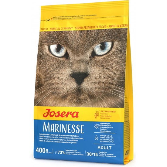 JOSERA Marinesse (1 x 400 g) | Adult | Premium Dry Food for Adult Allergic Cats | Salmon, Potato & Pea as Selected Protein Sources | Grain-Free | Cat Food | Pack of 1 JOSERA Marinesse (1 x 400 g) | Adult | Premium Dry Food for Adult Allergic Cats | Salmon, Potato & Pea as Selected Protein Sources | Grain-Free | Cat Food | Pack of 1