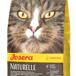 JOSERA Naturelle (1 x 2 kg) | Adult | Premium Dry Food for Adult Sterilised Cats | Poultry & Trout | with Moderate Fat Content | Grain-Free | Cat Food | Pack of 1