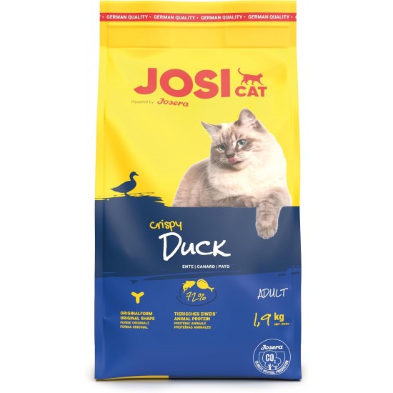 JosiCat Crispy Duck (3 x 1.9 kg) | Adult | Premium Dry Food for Cats | with Delicious Duck & Valuable Fatty Acids | Powered by Josera | Cat Food | Complete Food | Pack of 3 JosiCat Crispy Duck (3 x 1.9 kg) | Adult | Premium Dry Food for Cats | with Delicious Duck & Valuable Fatty Acids | Powered by Josera | Cat Food | Complete Food | Pack of 3