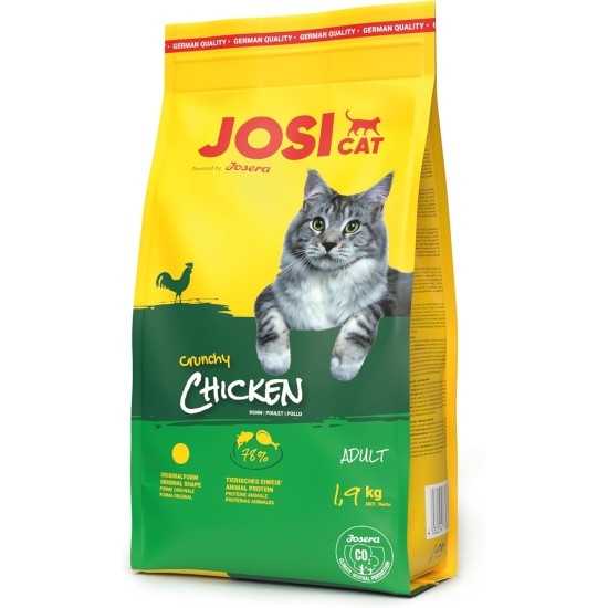 JosiCat Crunchy Chicken (3 x 1.9 kg) | Adult | Premium Dry Food for Cats | with Delicate Chicken & Valuable Fatty Acids | Powered by Josera | Cat Food | Complete Food | Pack of 3 JosiCat Crunchy Chicken (3 x 1.9 kg) | Adult | Premium Dry Food for Cats | with Delicate Chicken & Valuable Fatty Acids | Powered by Josera | Cat Food | Complete Food | Pack of 3