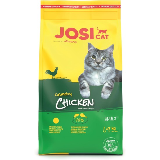 JosiCat Crunchy Chicken (3 x 1.9 kg) | Adult | Premium Dry Food for Cats | with Delicate Chicken & Valuable Fatty Acids | Powered by Josera | Cat Food | Complete Food | Pack of 3 JosiCat Crunchy Chicken (3 x 1.9 kg) | Adult | Premium Dry Food for Cats | with Delicate Chicken & Valuable Fatty Acids | Powered by Josera | Cat Food | Complete Food | Pack of 3