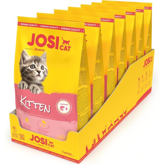 JosiCat Kitten (1 x 10 kg) Junior Premium Dry Food for Growing and Carrying & Lactating Cats with High Energy Content & Valuable Salmon Oil & Vitamins Powered by Josera Pack of 1 JosiCat Kitten (1 x 10 kg) Junior Premium Dry Food for Growing and Carrying & Lactating Cats with High Energy Content & Valuable Salmon Oil & Vitamins Powered by Josera Pack of 1