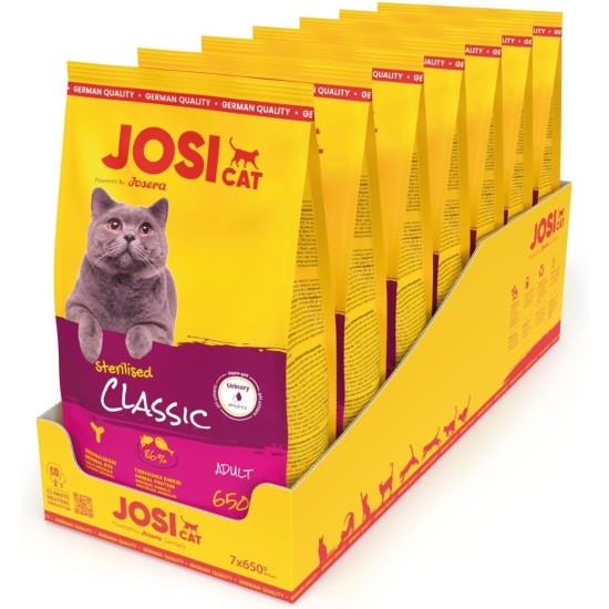 JosiCat Sterilised Classic (1 x 10 kg) | Adult | Premium Dry Food for Castrated Cats | with Low Fat and Lots of Protein | Powered by Josera | Cat Food | Complete Food | Pack of 1 JosiCat Sterilised Classic (1 x 10 kg) | Adult | Premium Dry Food for Castrated Cats | with Low Fat and Lots of Protein | Powered by Josera | Cat Food | Complete Food | Pack of 1