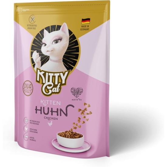 KITTY Cat Chicken Kitten, 800 g, Dry Food with High Meat Content for Junior Cats, Grain-Free Cat Food with Taurine and Salmon Oil, Made in Germany KITTY Cat Chicken Kitten, 800 g, Dry Food with High Meat Content for Junior Cats, Grain-Free Cat Food with Taurine and Salmon Oil, Made in Germany