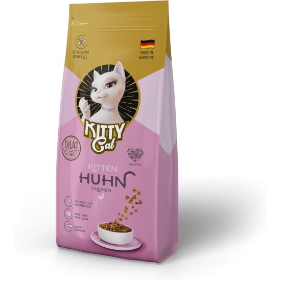 KITTY Cat Chicken Kitten, 800 g, Dry Food with High Meat Content for Junior Cats, Grain-Free Cat Food with Taurine and Salmon Oil, Made in Germany KITTY Cat Chicken Kitten, 800 g, Dry Food with High Meat Content for Junior Cats, Grain-Free Cat Food with Taurine and Salmon Oil, Made in Germany