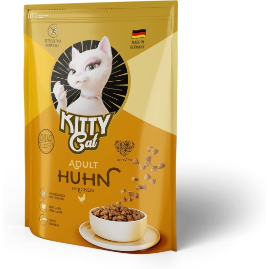 KITTY Cat Chicken Kitten, 800 g, Dry Food with High Meat Content for Junior Cats, Grain-Free Cat Food with Taurine and Salmon Oil, Made in Germany KITTY Cat Chicken Kitten, 800 g, Dry Food with High Meat Content for Junior Cats, Grain-Free Cat Food with Taurine and Salmon Oil, Made in Germany