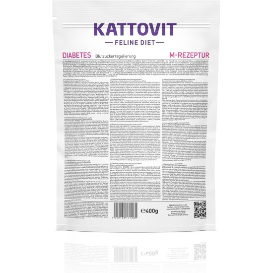 Kattovit - Diabetes Dry Food for Cats | Diet Cat Dry Food Especially for Cats with Diabetes or Obesity. Blood Glucose Regulating Cat Diet Food | 6 x 400 g Kattovit - Diabetes Dry Food for Cats | Diet Cat Dry Food Especially for Cats with Diabetes or Obesity. Blood Glucose Regulating Cat Diet Food | 6 x 400 g