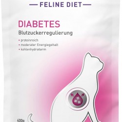 Kattovit - Diabetes Dry Food for Cats | Diet Cat Dry Food Especially for Cats with Diabetes or Obesity. Blood Glucose Regulating Cat Diet Food | 6 x 400 g