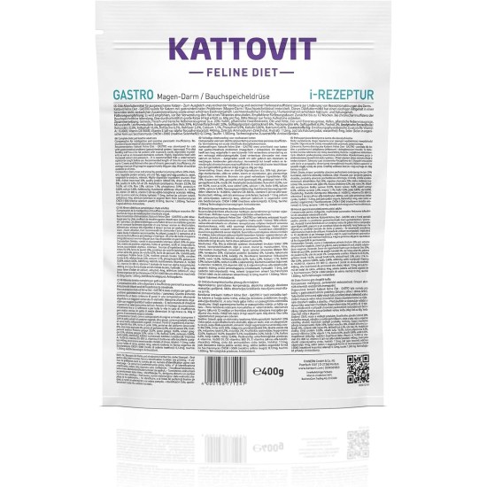 Kattovit - Gastro Dry Food for Cats | Cat Dry Food to Support the Gastrointestinal System | Diet Food as Complete Food for Adult Cats | 6 x 400 g Kattovit - Gastro Dry Food for Cats | Cat Dry Food to Support the Gastrointestinal System | Diet Food as Complete Food for Adult Cats | 6 x 400 g