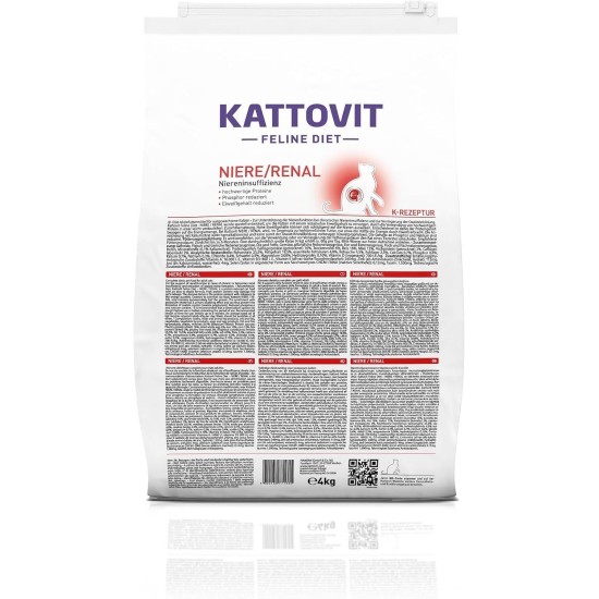 Kattovit - Kidney / Renal Dry Cat Food | Cat Dry Food to Support Kidney Function for Adult Cats Diet Food as Complete Food | 6 x 400g Chicken Kattovit - Kidney / Renal Dry Cat Food | Cat Dry Food to Support Kidney Function for Adult Cats Diet Food as Complete Food | 6 x 400g Chicken