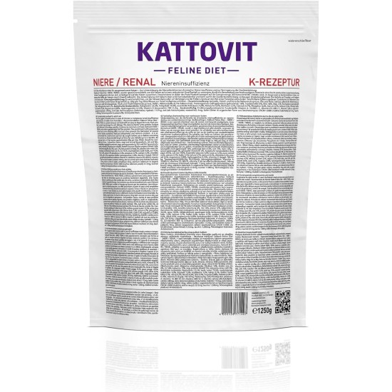 Kattovit - Kidney / Renal Dry Cat Food | Cat Dry Food to Support Kidney Function for Adult Cats Diet Food as Complete Food | 6 x 400g Chicken Kattovit - Kidney / Renal Dry Cat Food | Cat Dry Food to Support Kidney Function for Adult Cats Diet Food as Complete Food | 6 x 400g Chicken