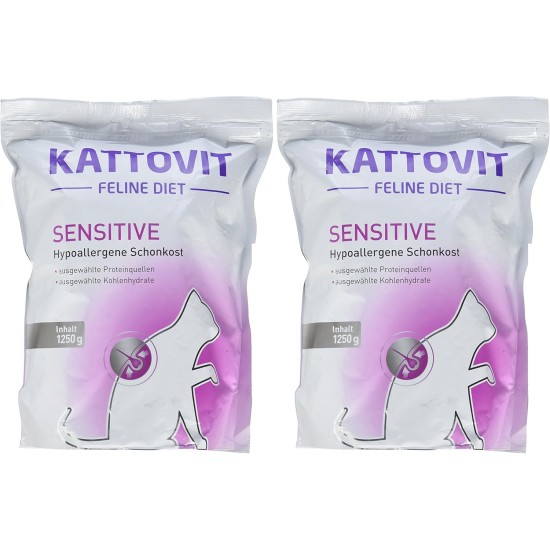 Kattovit - Sensitive Dry Food for Cats | Diet Cat Food as Complete Food. Hypoallergenic Gentle Food for Adult Cats. Gluten & Grain-Free Cat Dry Food | 6 x 400 g Kattovit - Sensitive Dry Food for Cats | Diet Cat Food as Complete Food. Hypoallergenic Gentle Food for Adult Cats. Gluten & Grain-Free Cat Dry Food | 6 x 400 g