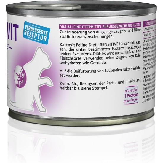 Kattovit - Sensitive Dry Food for Cats | Diet Cat Food as Complete Food. Hypoallergenic Gentle Food for Adult Cats. Gluten & Grain-Free Cat Dry Food | 6 x 400 g Kattovit - Sensitive Dry Food for Cats | Diet Cat Food as Complete Food. Hypoallergenic Gentle Food for Adult Cats. Gluten & Grain-Free Cat Dry Food | 6 x 400 g