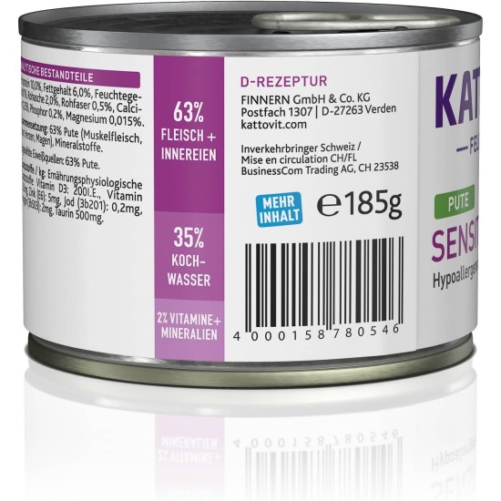 Kattovit - Sensitive Dry Food for Cats | Diet Cat Food as Complete Food. Hypoallergenic Gentle Food for Adult Cats. Gluten & Grain-Free Cat Dry Food | 6 x 400 g Kattovit - Sensitive Dry Food for Cats | Diet Cat Food as Complete Food. Hypoallergenic Gentle Food for Adult Cats. Gluten & Grain-Free Cat Dry Food | 6 x 400 g