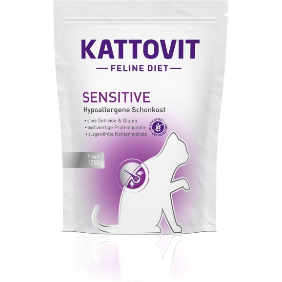 Kattovit - Sensitive Dry Food for Cats | Diet Cat Food as Complete Food. Hypoallergenic Gentle Food for Adult Cats. Gluten & Grain-Free Cat Dry Food | 6 x 400 g Kattovit - Sensitive Dry Food for Cats | Diet Cat Food as Complete Food. Hypoallergenic Gentle Food for Adult Cats. Gluten & Grain-Free Cat Dry Food | 6 x 400 g