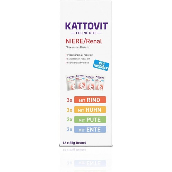 Kattovit kidney diet for cats, a pack of 1 (1 x 4 kg) Kattovit kidney diet for cats, a pack of 1 (1 x 4 kg)