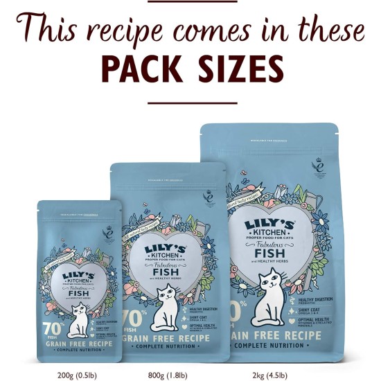 Lily's Kitchen Fabulous Fish Complete Natural Dry Food for Cats, 2 kg Lily's Kitchen Fabulous Fish Complete Natural Dry Food for Cats, 2 kg