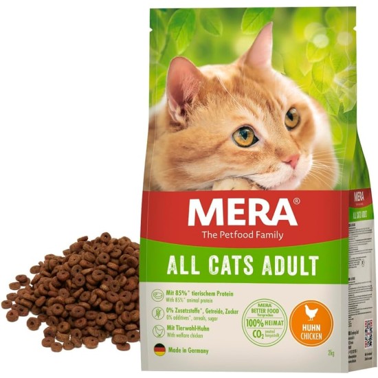 MERA Cats Chicken (2 kg), Dry Food for Adult Cats, Grain-Free & Sustainable, with High Meat Content MERA Cats Chicken (2 kg), Dry Food for Adult Cats, Grain-Free & Sustainable, with High Meat Content