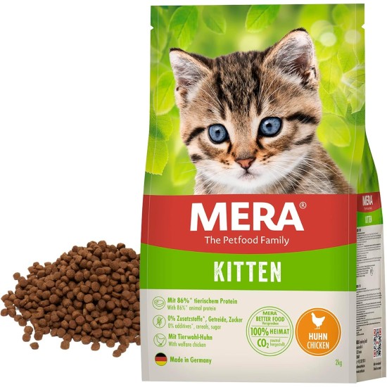 MERA Cats Kitten Chicken (2 kg), Dry Food for Adolescent Cats, Grain-Free & Sustainable, Dry Food with High Meat Content MERA Cats Kitten Chicken (2 kg), Dry Food for Adolescent Cats, Grain-Free & Sustainable, Dry Food with High Meat Content