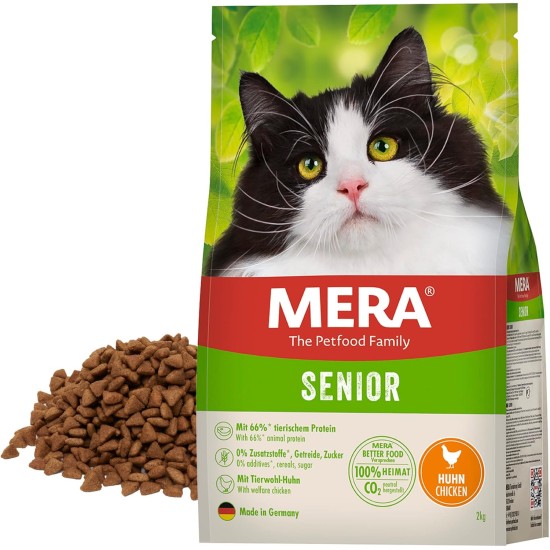 MERA Cats Senior Chicken (2 kg), Dry Food for Sensitive Cats, Grain-Free & Sustainable, with High Meat Content MERA Cats Senior Chicken (2 kg), Dry Food for Sensitive Cats, Grain-Free & Sustainable, with High Meat Content