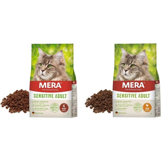 MERA Cats Sensitive Adult Insect, Trockenfutter für sensible Katzen, getreidefrei & nachhaltig, Katzentrockenfutter mit hohem Fleischanteil und Insektenprotein, 2 kg MERA Cats Sensitive Adult Insect, Trockenfutter für sensible Katzen, getreidefrei & nachhaltig, Katzentrockenfutter mit hohem Fleischanteil und Insektenprotein, 2 kg