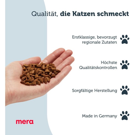 MERA Finest fit Senior 8+, Dry Cat Food for Older Cats from 8 Years, Dry Food from Fresh Poultry and Rice, Healthy Food with Glucosamine, No Sugar, 1.5 kg MERA Finest fit Senior 8+, Dry Cat Food for Older Cats from 8 Years, Dry Food from Fresh Poultry and Rice, Healthy Food with Glucosamine, No Sugar, 1.5 kg