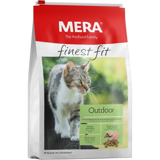 MERA finest fit Outdoor Dry Cat Food for Active Cats, Dry Food from Fresh Poultry and Rice, Healthy Food for Outdoors, No Sugar (1.5 kg) MERA finest fit Outdoor Dry Cat Food for Active Cats, Dry Food from Fresh Poultry and Rice, Healthy Food for Outdoors, No Sugar (1.5 kg)