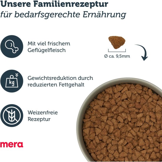 MERA finest fit Sterilized Dry Cat Food for Sterilised or Neutered Cats, Dry Food from Fresh Poultry and Rice, Low-Fat Food without Sugar (1.5 kg) MERA finest fit Sterilized Dry Cat Food for Sterilised or Neutered Cats, Dry Food from Fresh Poultry and Rice, Low-Fat Food without Sugar (1.5 kg)
