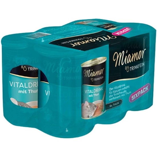 MIAMOR - Vitaldrink | Delicious drink for adult cats to promote fluid absorption. Supplementary food in a tin to support kidney function | 4 x 6 x 135 ml tuna MIAMOR - Vitaldrink | Delicious drink for adult cats to promote fluid absorption. Supplementary food in a tin to support kidney function | 4 x 6 x 135 ml tuna