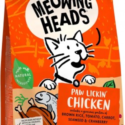 Meowing Heads Dry Cat Food - Paw Lickin' Chicken - 100% Natural Chicken and Fish with No Artificial Flavours, Good for Healthy Digestion, 4 kg Meowing Heads Dry Cat Food - Paw Lickin' Chicken - 100% Natural Chicken and Fish with No Artificial Flavours, Good for Healthy Digestion, 4 kg