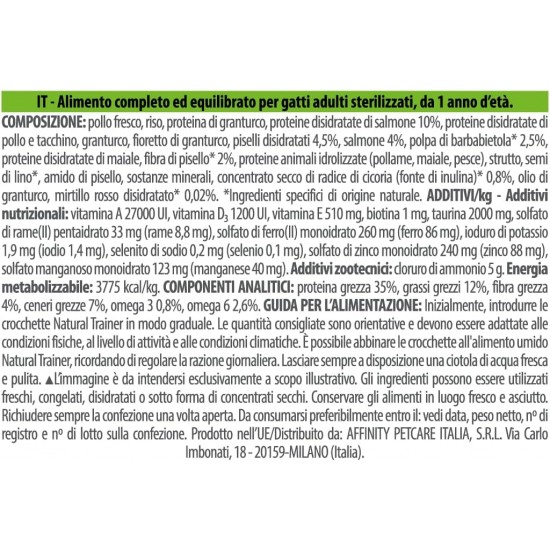 Natural Tr. Adult Cat Sterilised White Meat Kg. 3 Natural Tr. Adult Cat Sterilised White Meat Kg. 3